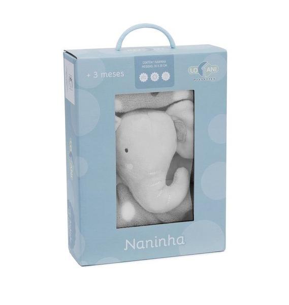 Kit Manta Pipoquinha + Naninha Elefante Baby Loani Imagem de Kit Manta Pipoquinha + Naninha Elefante Baby Loani
