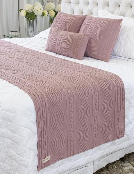 Imagem de Kit Manta Sofá Cama Queen + 2 Capas 50X50 Pequim Rose