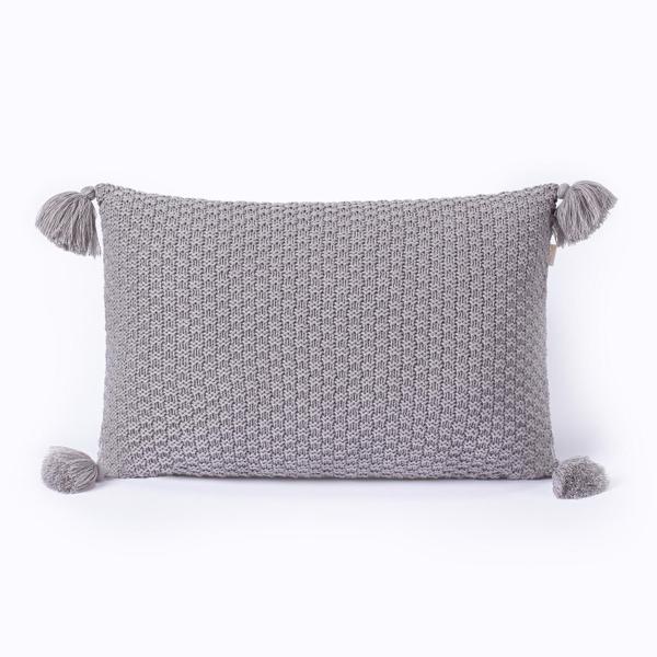 Kit Manta Sofa Sala Cama King 260X60 + 2 Capas 50X30 Cinza - Five Star Malhas Imagem de Kit Manta Sofa Sala Cama King 260X60 + 2 Capas 50X30 Cinza