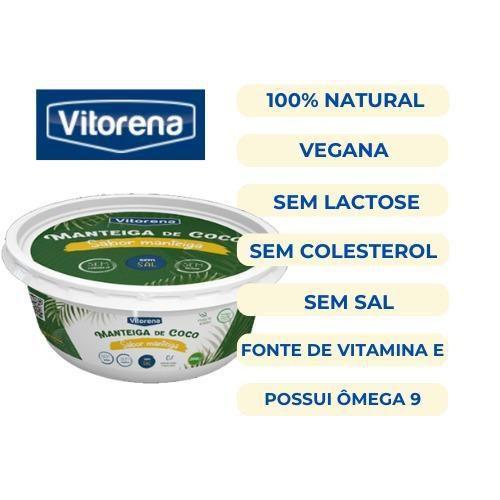 Kit Manteiga De Coco Vitorena Sem Sal 200G Vegana - 2 Un Imagem de Kit Manteiga De Coco Vitorena Sem Sal 200G Vegana - 2 Un