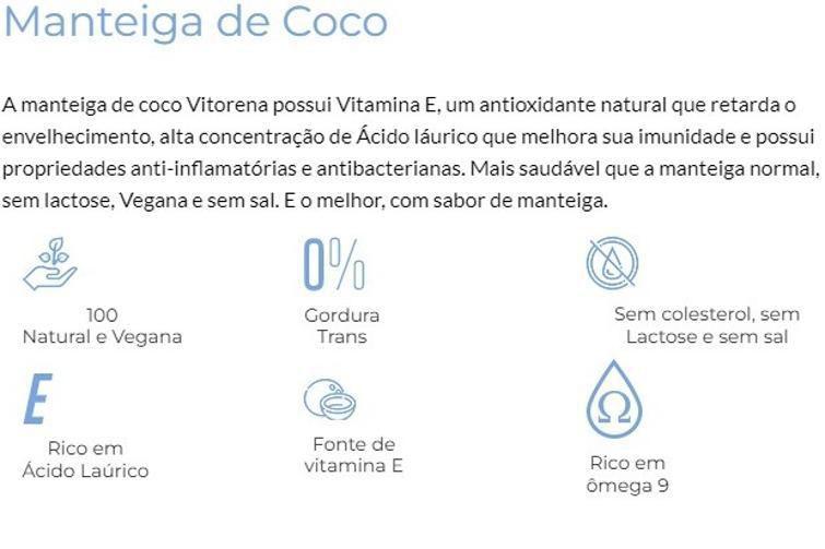 Kit Manteiga De Coco Vitorena Sem Sal 200G Vegana - 2 Un Imagem de Kit Manteiga De Coco Vitorena Sem Sal 200G Vegana - 2 Un
