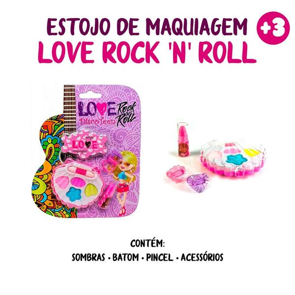 Imagem de Kit Maquiagem Infantil Com Sombra Batom e Anel com Estojinho Cor Rosa Barbie
