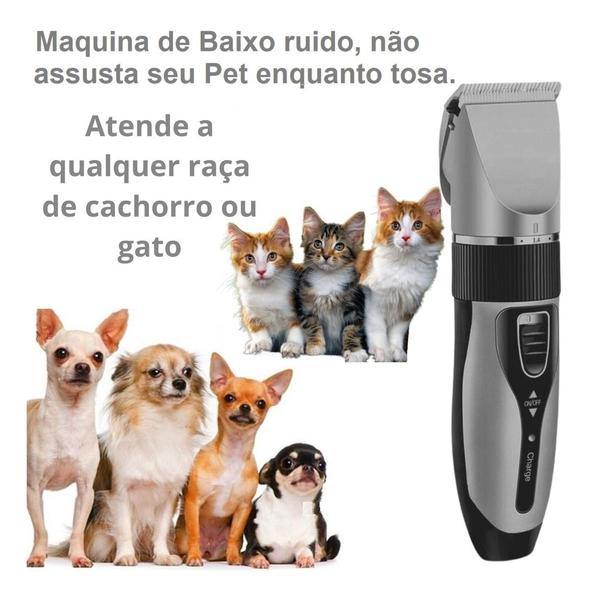 Imagem de Kit Máquina De Tosa Pets Gato Cachorro Tosador Profissional