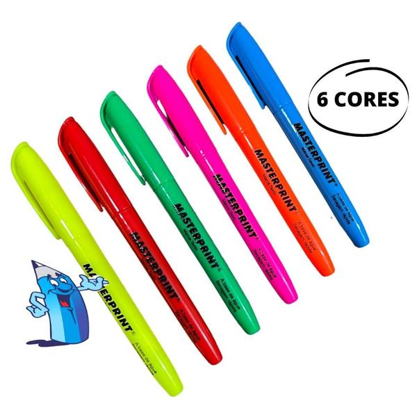 Imagem de Kit marca texto fluorescente 6 cores neon masterprint