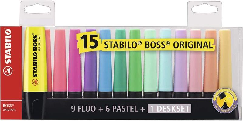 Imagem de Kit marca texto Stabilo boss com 15 cores