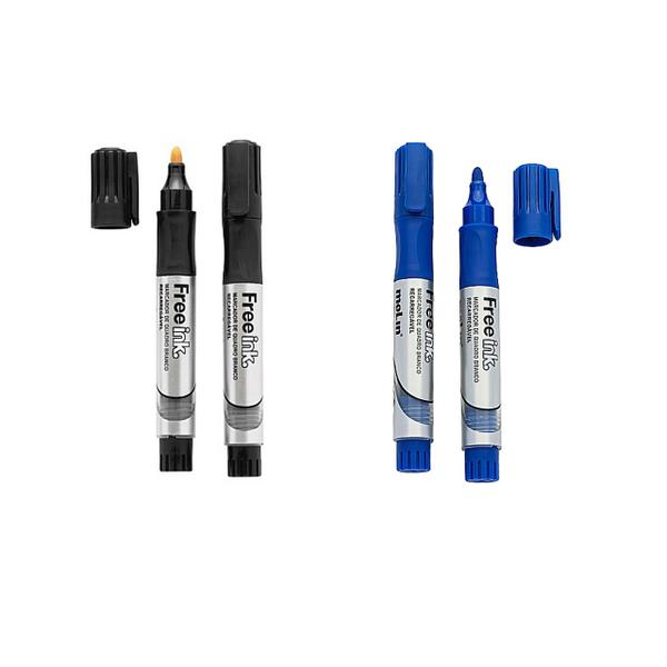 Imagem de Kit Marcador De Quadro Branco 2 Uni. Azul e Preto - Molin