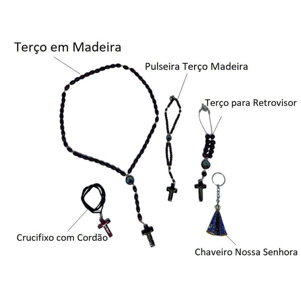 Imagem de Kit Maria Passa Na Frente Crucifixo Terço Nª Senhora Jesus