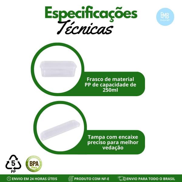 Kit Marmita Fitness Vai Na Freezer E Microondas 250Ml - 48Un - Embanet Comercio De Embalagens Imagem de Kit Marmita Fitness Vai Na Freezer E Microondas 250Ml - 48Un