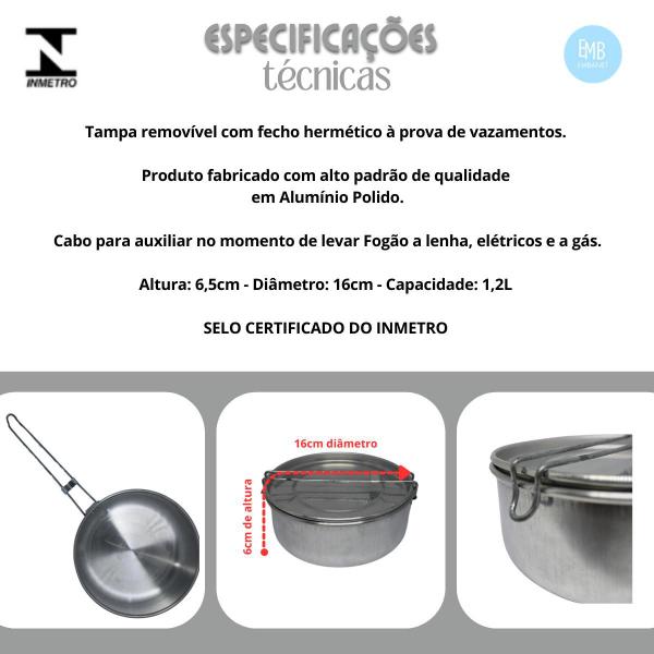 Imagem de Kit Marmita Redonda Com Cabo De Aluminio N16 02un