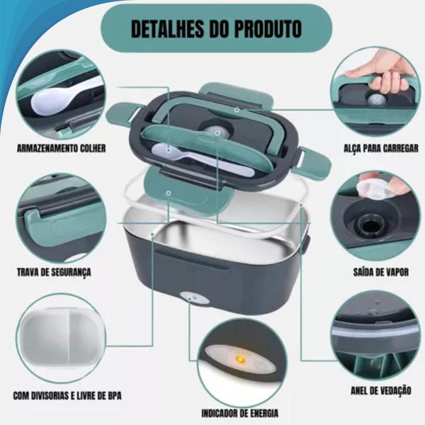 Imagem de Kit Marmitas Elétricas Automática Portátil Veículo Bolsa Térmica