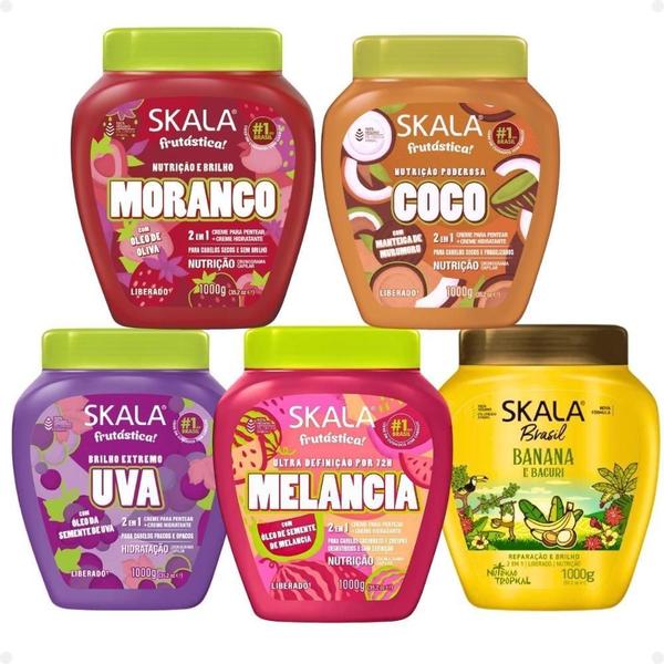 Kit Máscara Skala: Banana, Coco, Melancia, Morango E Uva Imagem de Kit Máscara Skala: Banana, Coco, Melancia, Morango E Uva