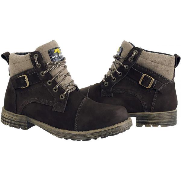 Kit Masculino Casual Coturno Couro + Relógio Analógico - Bell Boots Imagem de Kit Masculino Casual Coturno Couro + Relógio Analógico
