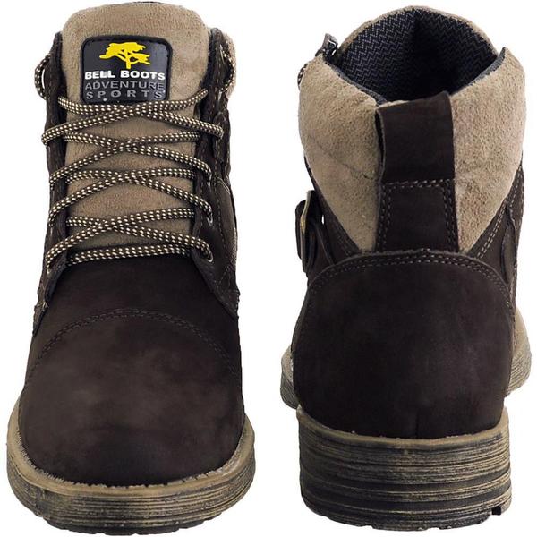 Kit Masculino Casual Coturno Couro + Relógio Analógico - Bell Boots Imagem de Kit Masculino Casual Coturno Couro + Relógio Analógico