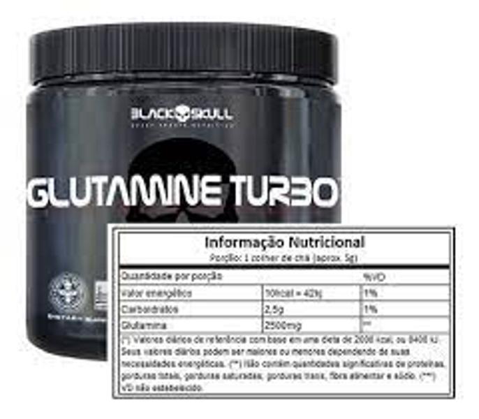 Imagem de Kit Massa e Força - Creatina Turbo 150gr + Glutamina Turbo 150gr - Black Skull