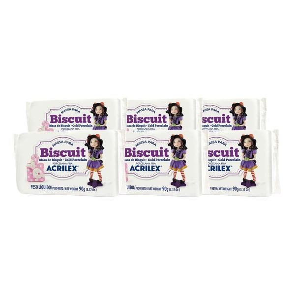 Imagem de Kit Massa Para Biscuit 90G Com 6Un Natural Acrilex