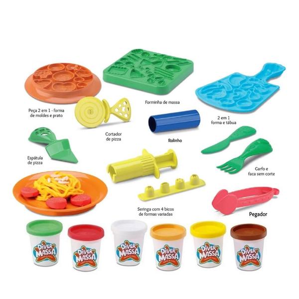Kit Massinha De Modelar Diver Massa Fazendo Massas Divertoys - Diver Toys Imagem de Kit Massinha De Modelar Diver Massa Fazendo Massas Divertoys