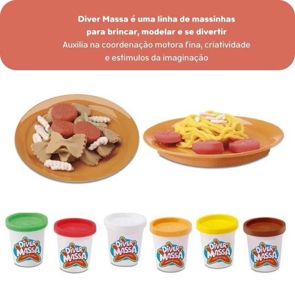 Kit Massinha De Modelar Diver Massa Fazendo Massas Divertoys - Diver Toys Imagem de Kit Massinha De Modelar Diver Massa Fazendo Massas Divertoys