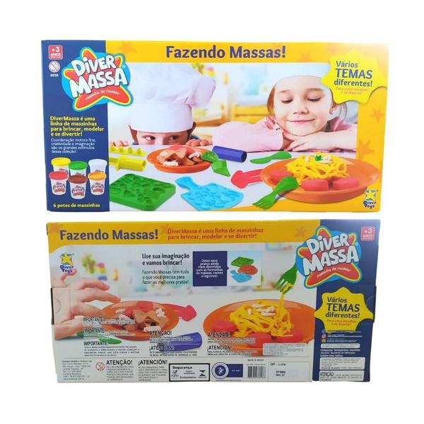 Kit Massinha De Modelar Diver Massa Fazendo Massas Divertoys - Diver Toys Imagem de Kit Massinha De Modelar Diver Massa Fazendo Massas Divertoys