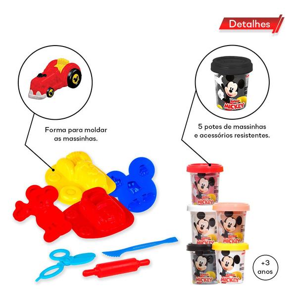 Imagem de Kit Massinha de Modelar Infantil Disney Mickey 2722 Cotiplás