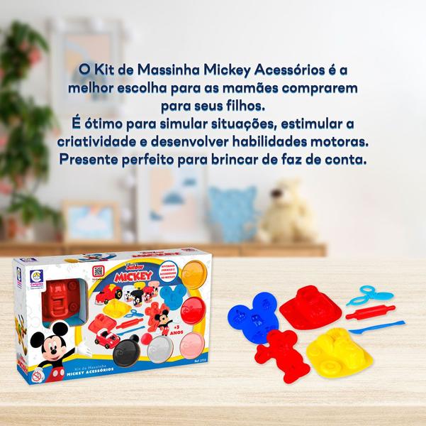 Imagem de Kit Massinha De Modelar Infantil Escolar Mickey Divertido