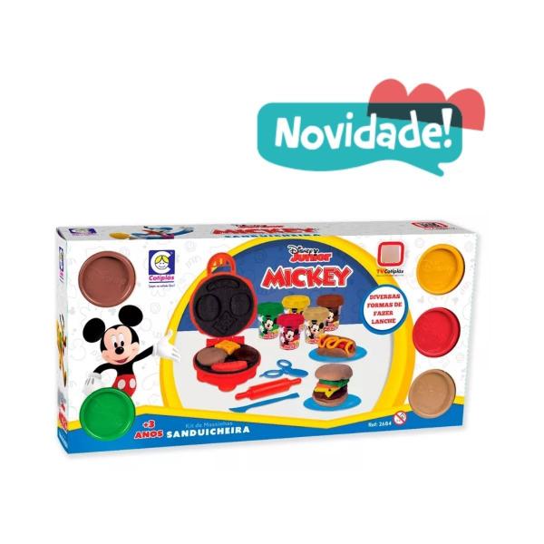 Imagem de Kit Massinha Mickey Sanduicheira C/ Acess. Disney Junior Brinquedo Infantil - Cotiplás