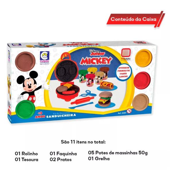 Kit Massinha Mickey Sanduicheira C/ Acess. Disney Junior Brinquedo Infantil - Cotiplás Imagem de Kit Massinha Mickey Sanduicheira C/ Acess. Disney Junior Brinquedo Infantil - Cotiplás