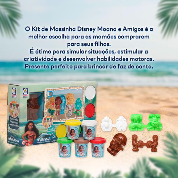 Imagem de Kit Massinha Moana e Amigos Com 9 Acessórios Divertidos