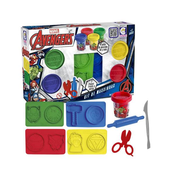 Imagem de Kit Massinhas com Plaquinhas Marvel Avengers - Cotiplás