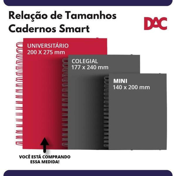 Imagem de Kit Material Escolar Divertidamente DAC Estojo Grande Caderno Smart Universitário e Refil de Folhas