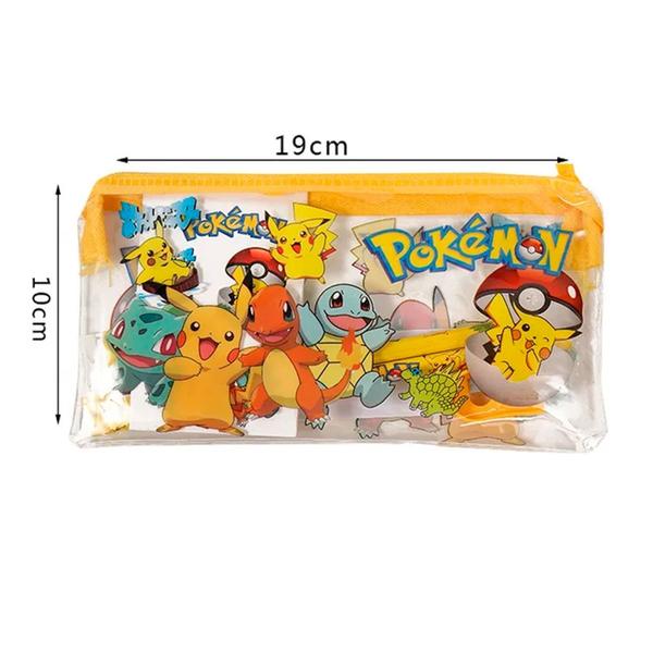 Imagem de Kit Material Escolar Pikachu Pokemon 7 Peças Itens Básicos