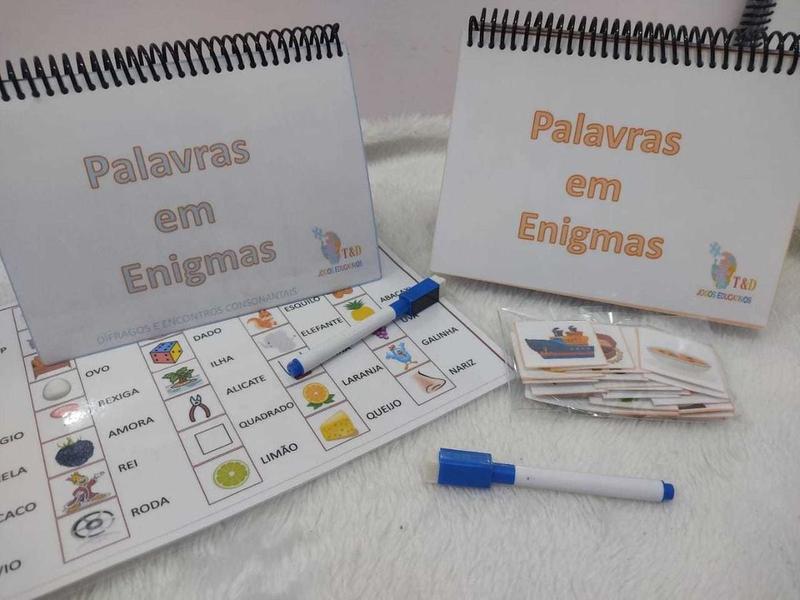 Imagem de Kit Material Pedagógico Para Treinar Leitura Escrita Criança