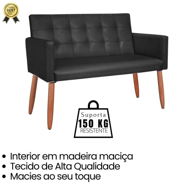 Imagem de Kit material sintético Namoradeira com Poltrona para Sala de Espera Recepção ambiente pequeno