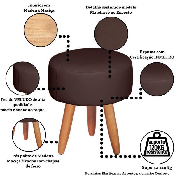 Imagem de Kit material sintético Sofá 1 Namoradeira 2 Poltronas com Puff Capitone para Sala de Estar clinica 4 lugares resistente para sala pequena