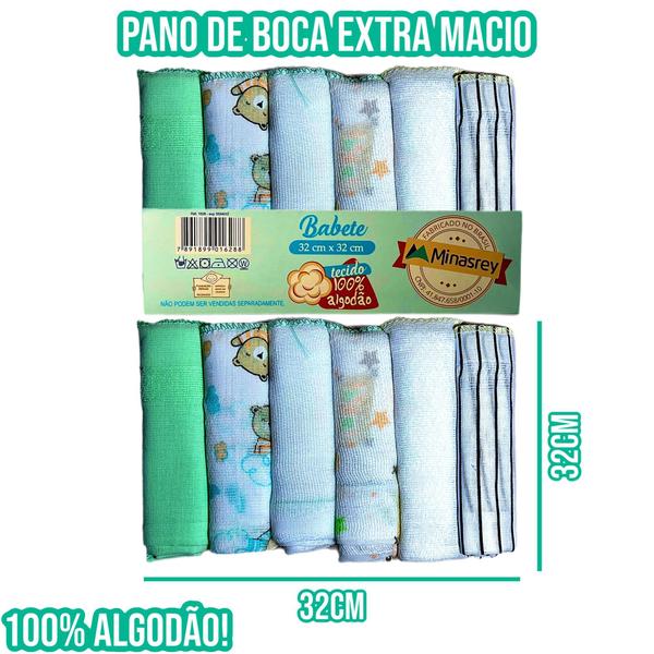 Kit Maternidade Bebe 16 Peças Pano de Boca Toalha Cueiro 100% Algodão - Papi Imagem de Kit Maternidade Bebe 16 Peças Pano de Boca Toalha Cueiro 100% Algodão