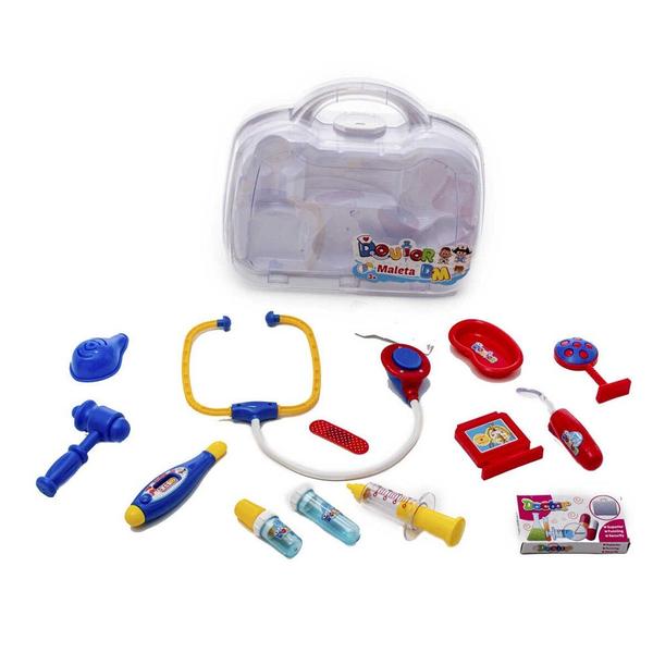 Kit Médico Brinquedo Doutor Maleta Azul DmToys 6174 - DM Toys Imagem de Kit Médico Brinquedo Doutor Maleta Azul DmToys 6174