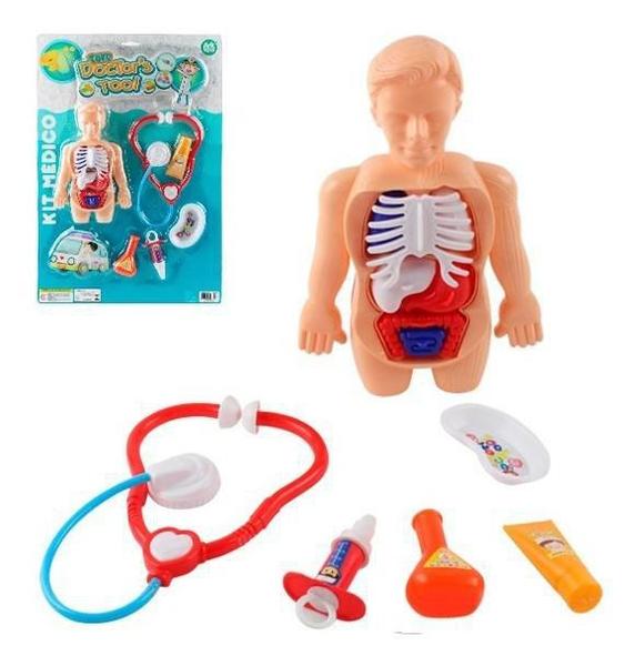 Imagem de Kit Medico Infantil Anatomia ul Com Estetoscopio E Acessor