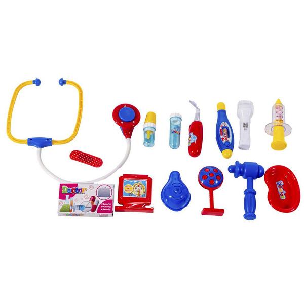 Imagem de Kit Médico Infantil Brinquedo Maleta Doutor 14 Pçs Luz Som