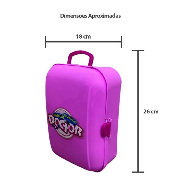 Imagem de Kit Medico Infantil Maleta Rosa Bw161Rs