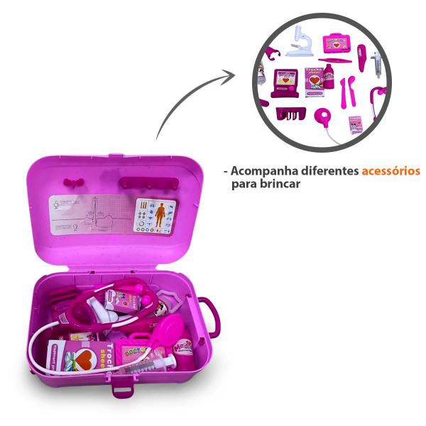 Imagem de Kit Medico Infantil Maleta Rosa Bw161Rs