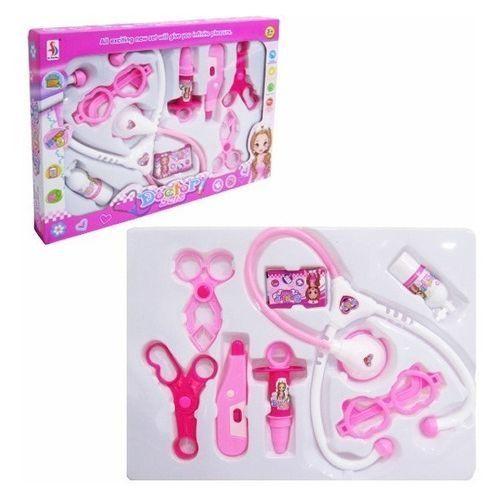 Imagem de Kit Medico Infantil Rosa Estetoscopio Acessorios 8 Pcs