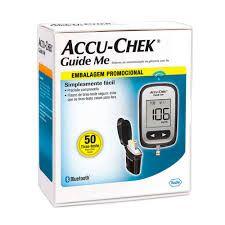 Imagem de Kit Medidor De Glicemia Accu Chek Guide Me Original com 50 Tiras