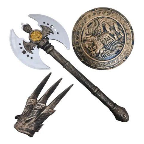 Imagem de Kit Medieval Com Escudo Machado E Luva Infantil Importway