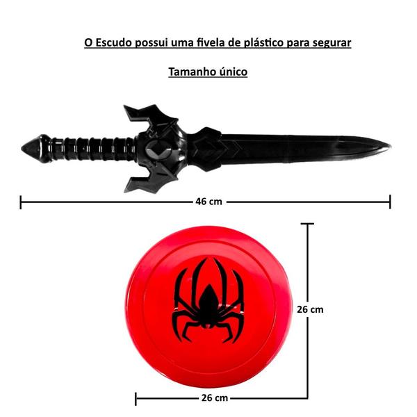 Imagem de Kit Medieval do Aranha Espada Escudos e Luvas Gigantes