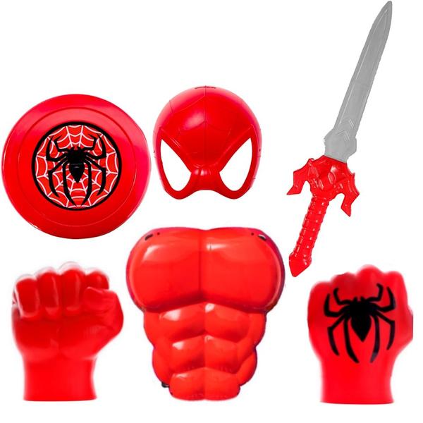 Kit Medieval do Aranha Espada Escudos e Luvas Gigantes - Toy Master Imagem de Kit Medieval do Aranha Espada Escudos e Luvas Gigantes