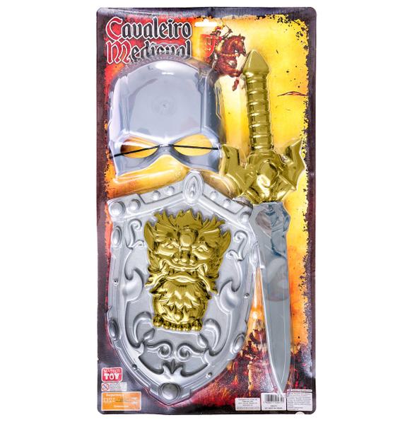 Kit Medieval Viking Espada Arco e Flechas Escudo e Máscara - Toy Master Imagem de Kit Medieval Viking Espada Arco e Flechas Escudo e Máscara