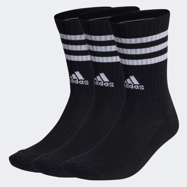 Imagem de Kit Meia Adidas Cano Alto 3 Listras c/ 3 Pares