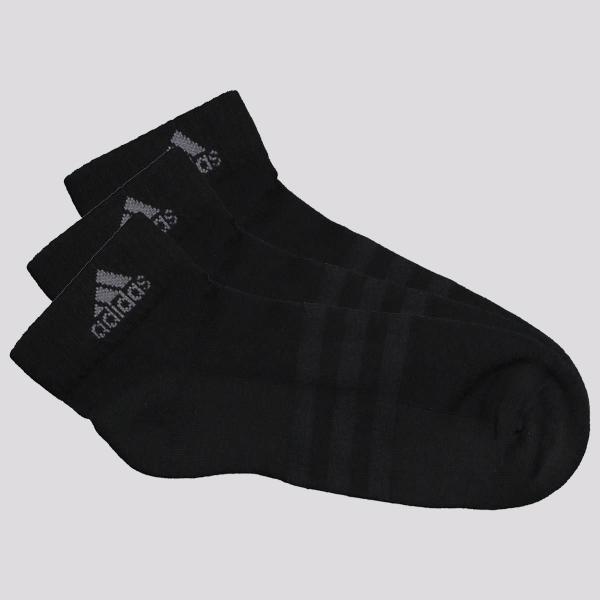 Kit Meia Adidas Sportswear Ankle 3 Pares Preta Imagem de Kit Meia Adidas Sportswear Ankle 3 Pares Preta