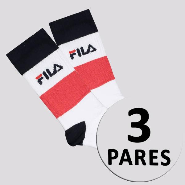 Imagem de Kit Meia Fila Color Block 3 Pares Branca