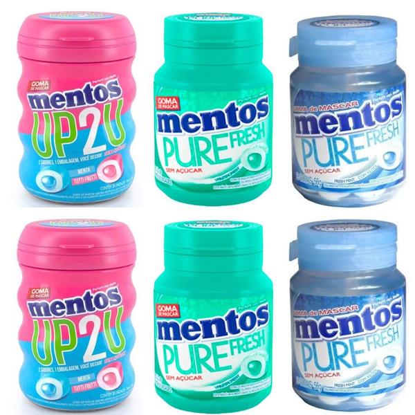 Imagem de Kit mentos pure fresh 2 winter green + 2 mint e 2 up2u - mentos 