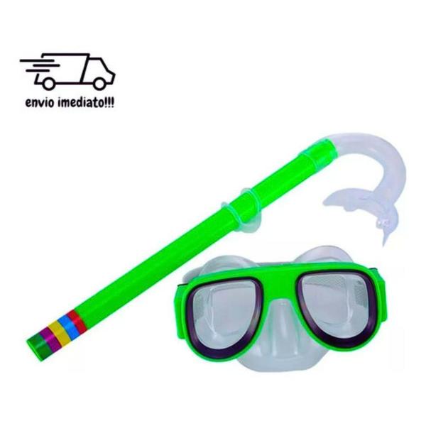 Imagem de Kit Mergulho Completo Infantil Máscara Snorkel Pé De Pato Óculos Nadadeira Natação